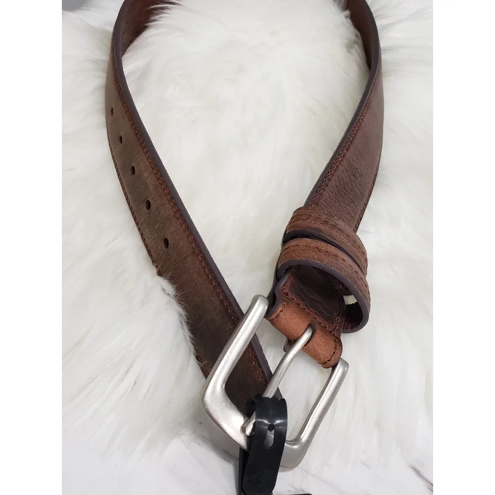 NEW THE BUCKLE BKE Mens Size 32‎ Distressed Brown Genuine Leather Belt surf y2k